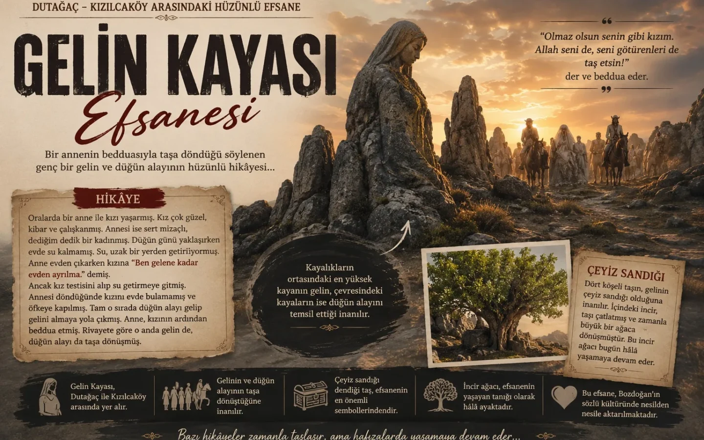 Taşa Dönüşen Bir Düğün: Gelin Kayası Efsanesi